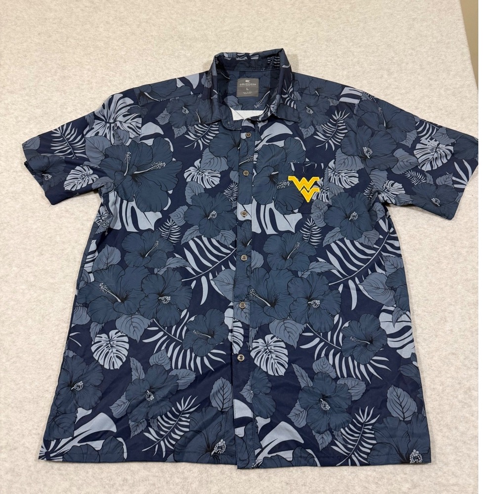 Colosseum Mens Button‎ Up Shirt West Virginia Mountaineers WVU Floral Size L